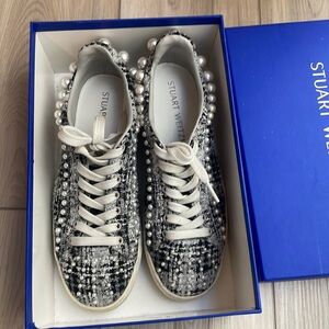 Stuart Weitzman Goldie Tweed Sneakers